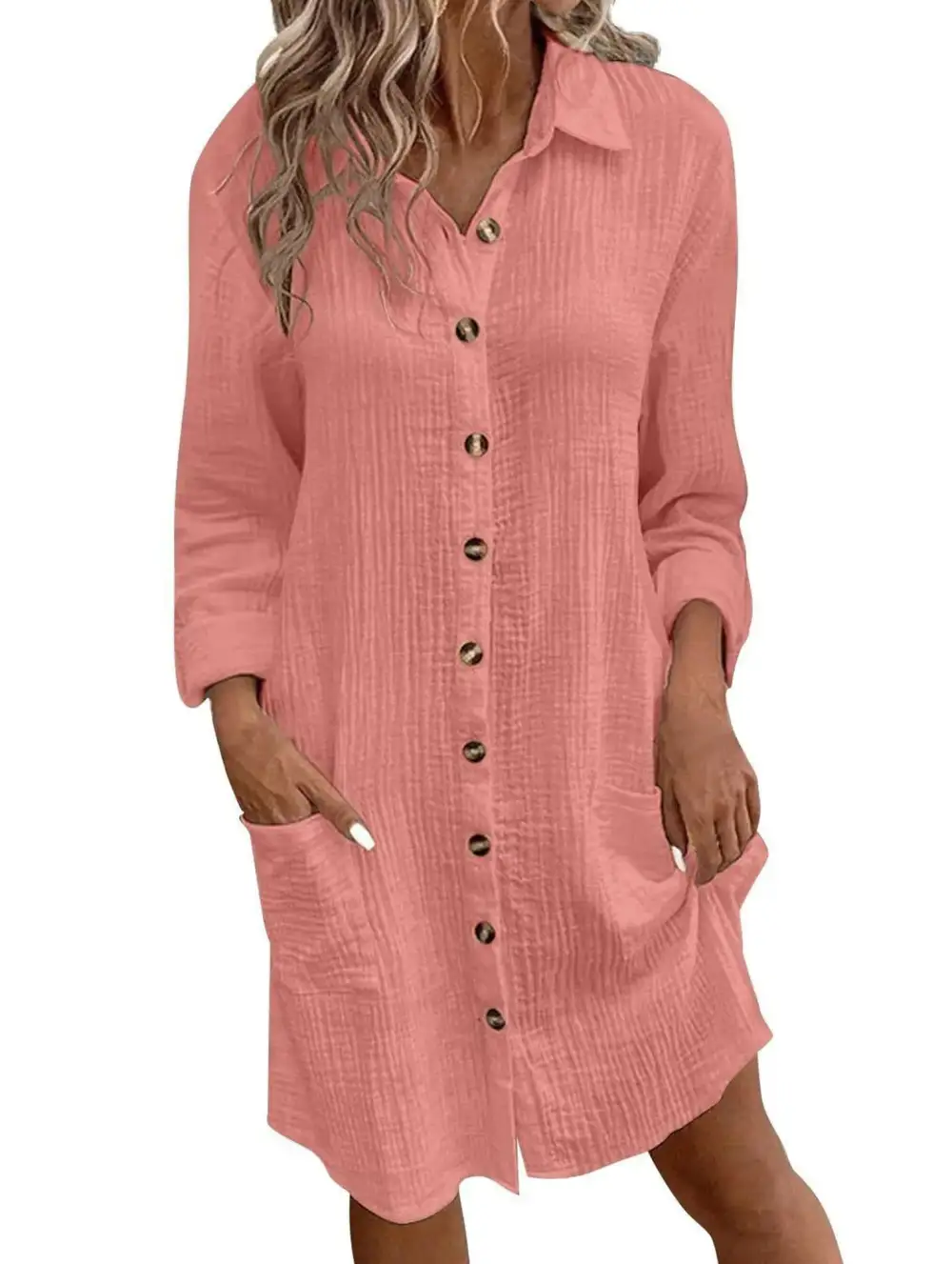 Loose Waist Top Shirt Dress