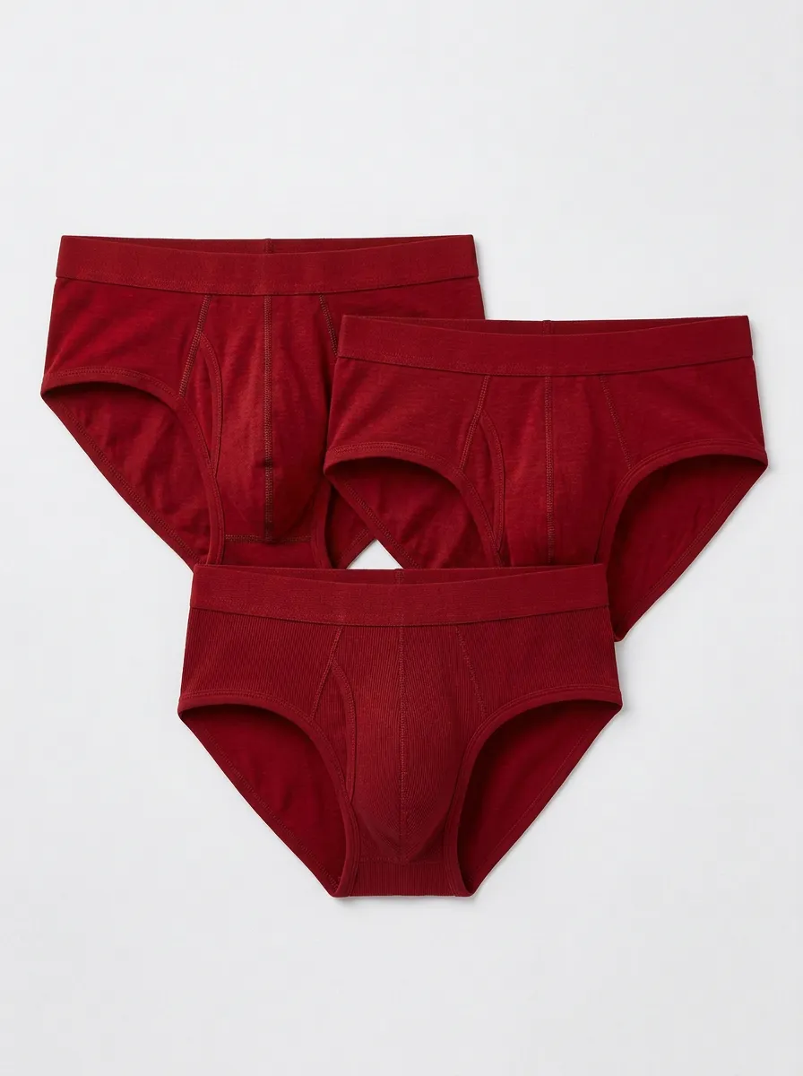 Men's Cotton Comfort Solid Color Stitched Briefs Underwear