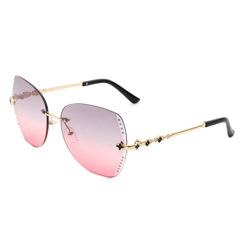 Cozy Rimless Butterfly Frame Sunglasses