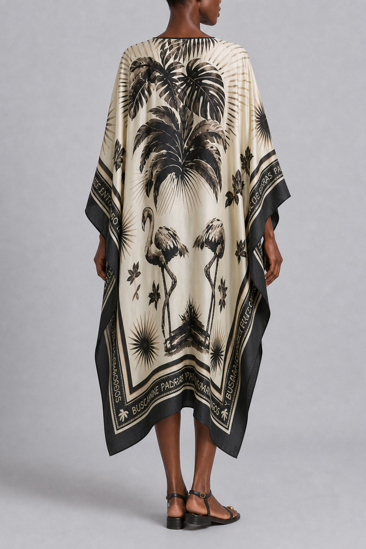 Batwing Sleeve Printed Midi Dress