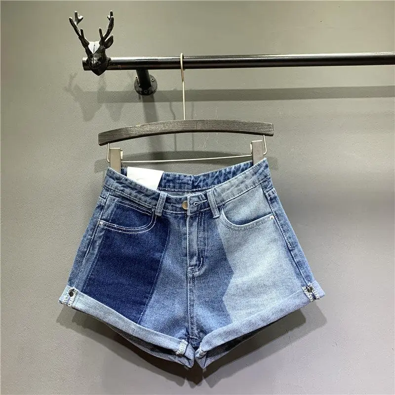 Contoured Pocketed Shorts Denim Pants