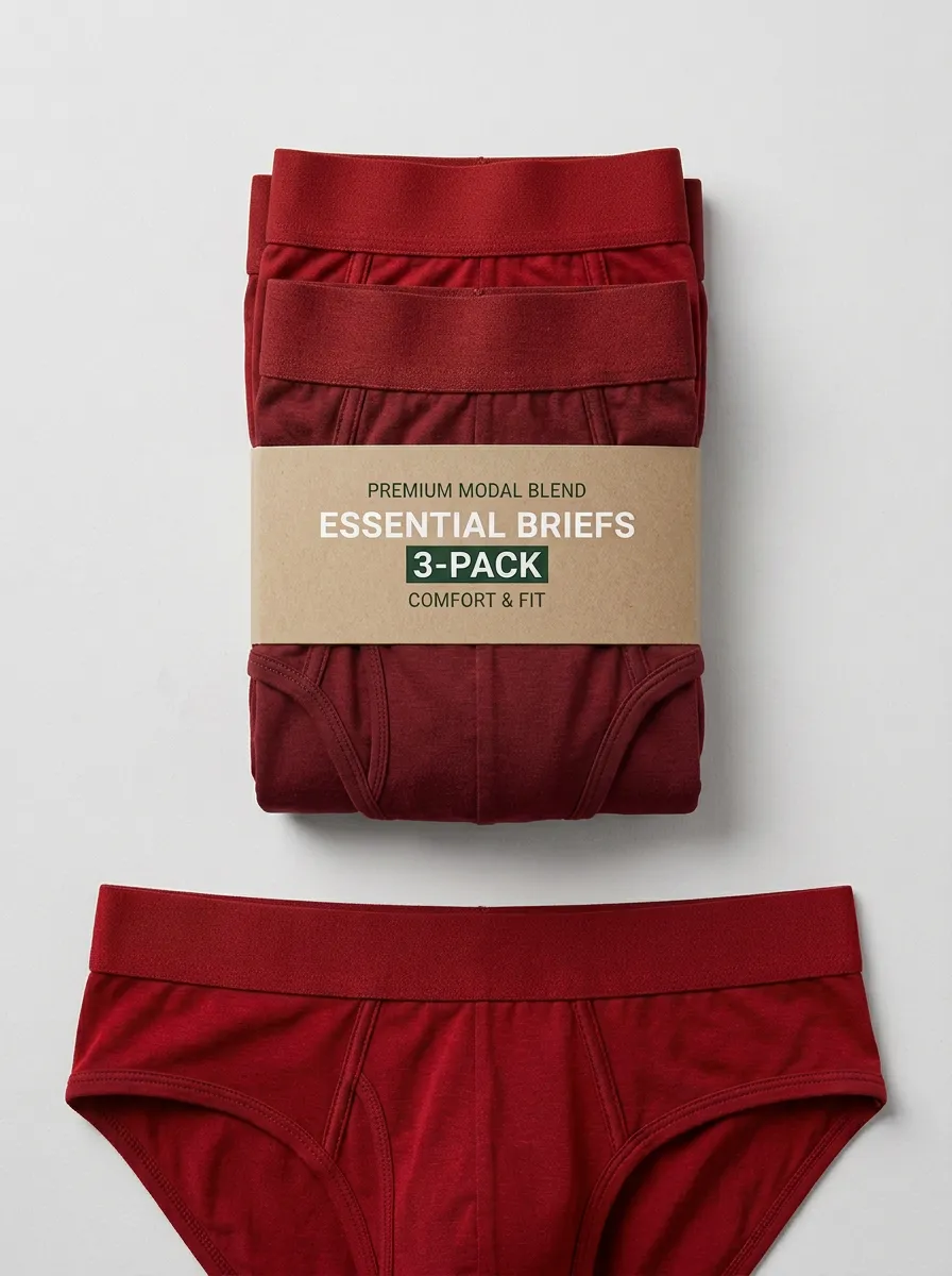 Men's Modal Blend Solid Color 3-Pack Briefs