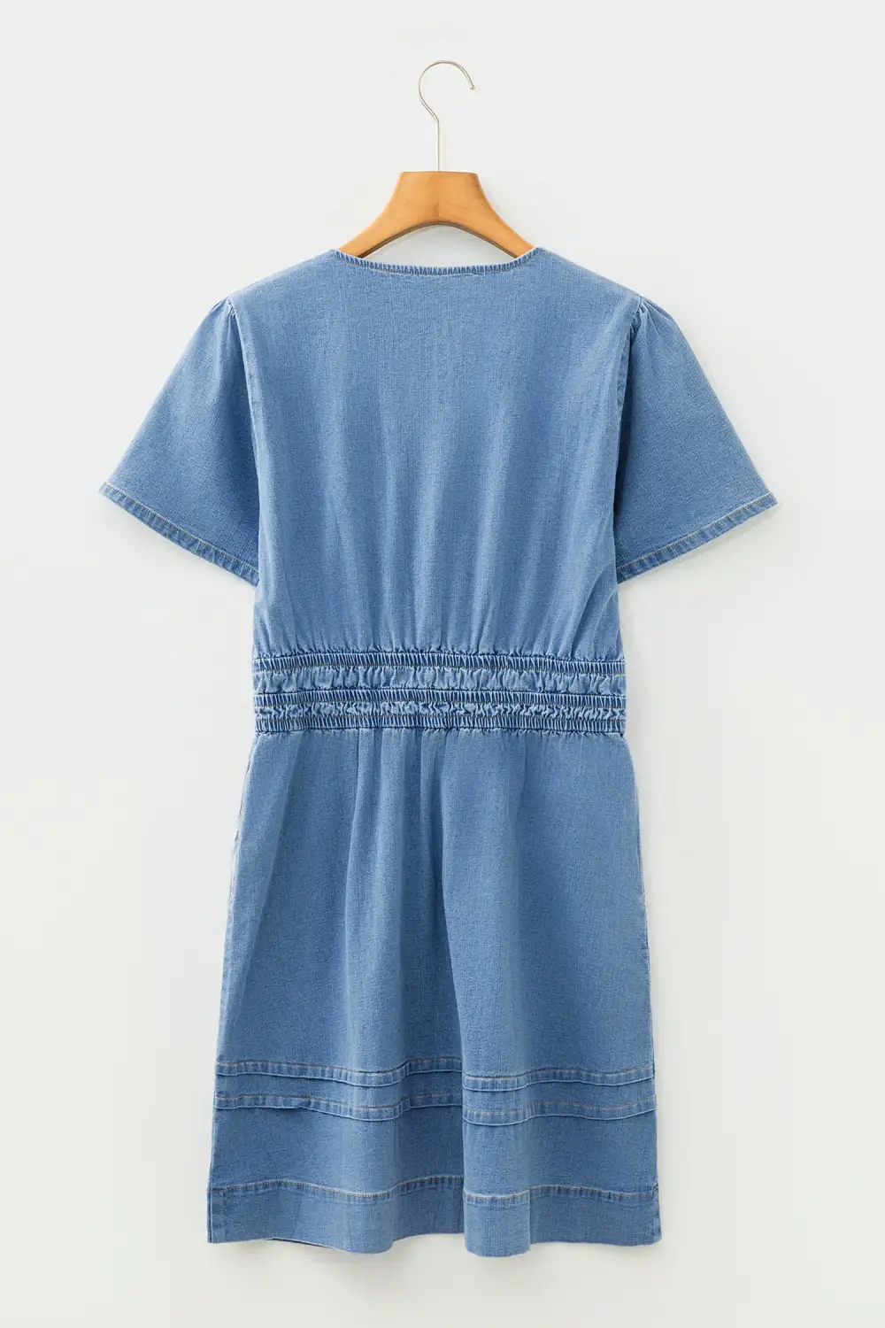 Denim Short Sleeve Mini Dress