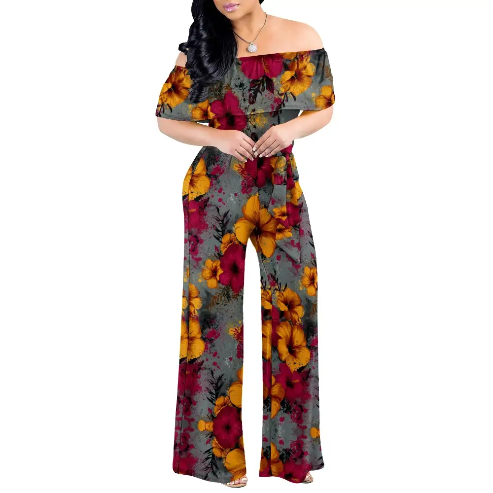 Boho Vintage Floral-Print Backless Romper