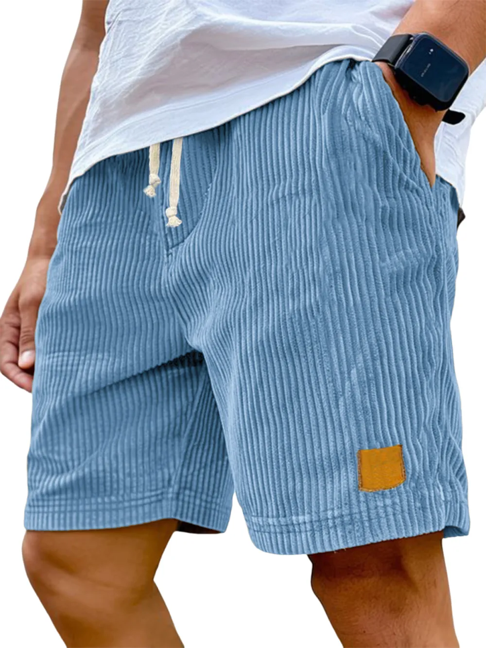 Clean Cut Corduroy Seamed Detail Shorts