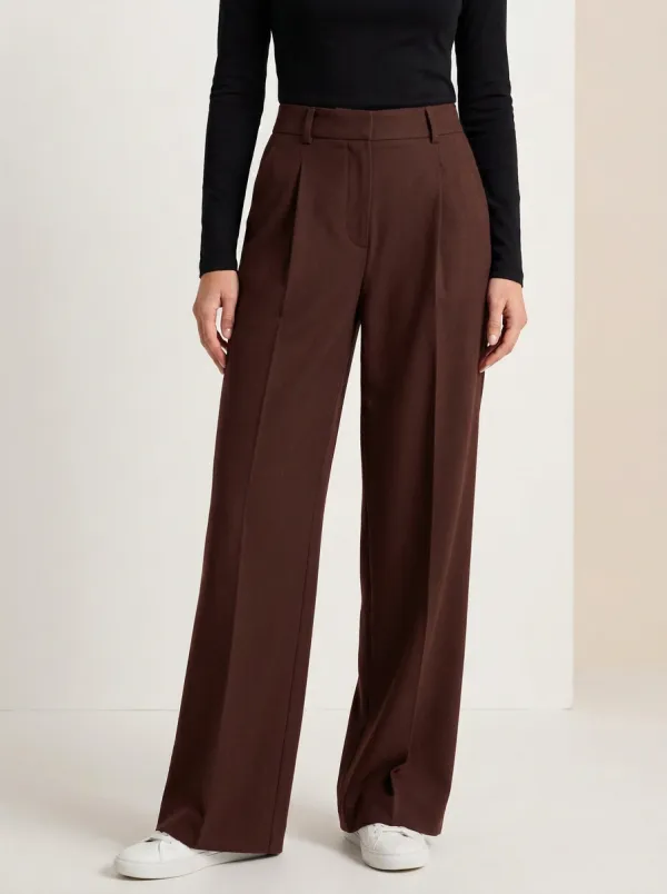 Contemporary Wide-Leg Pleated Women's Wide-Leg Pants
