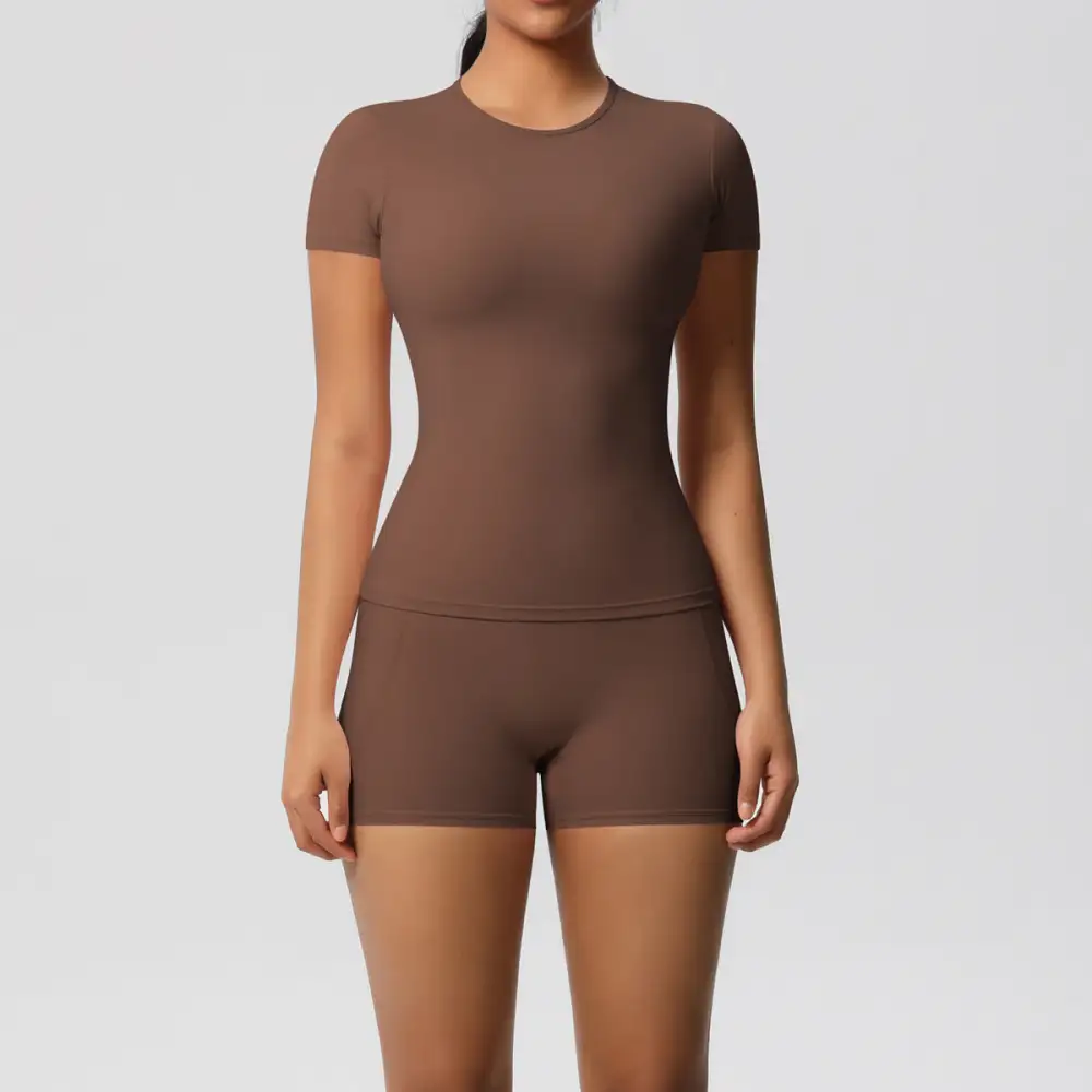 Brushed Short-Sleeve Top, Trousers and Shorts Active Set