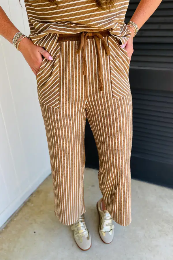 Drawstring Soft Pants Lounge Set