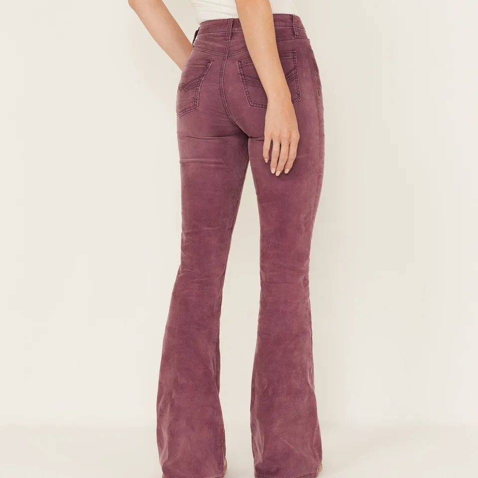High Rise Flare Corduroy Embroidered Jeans