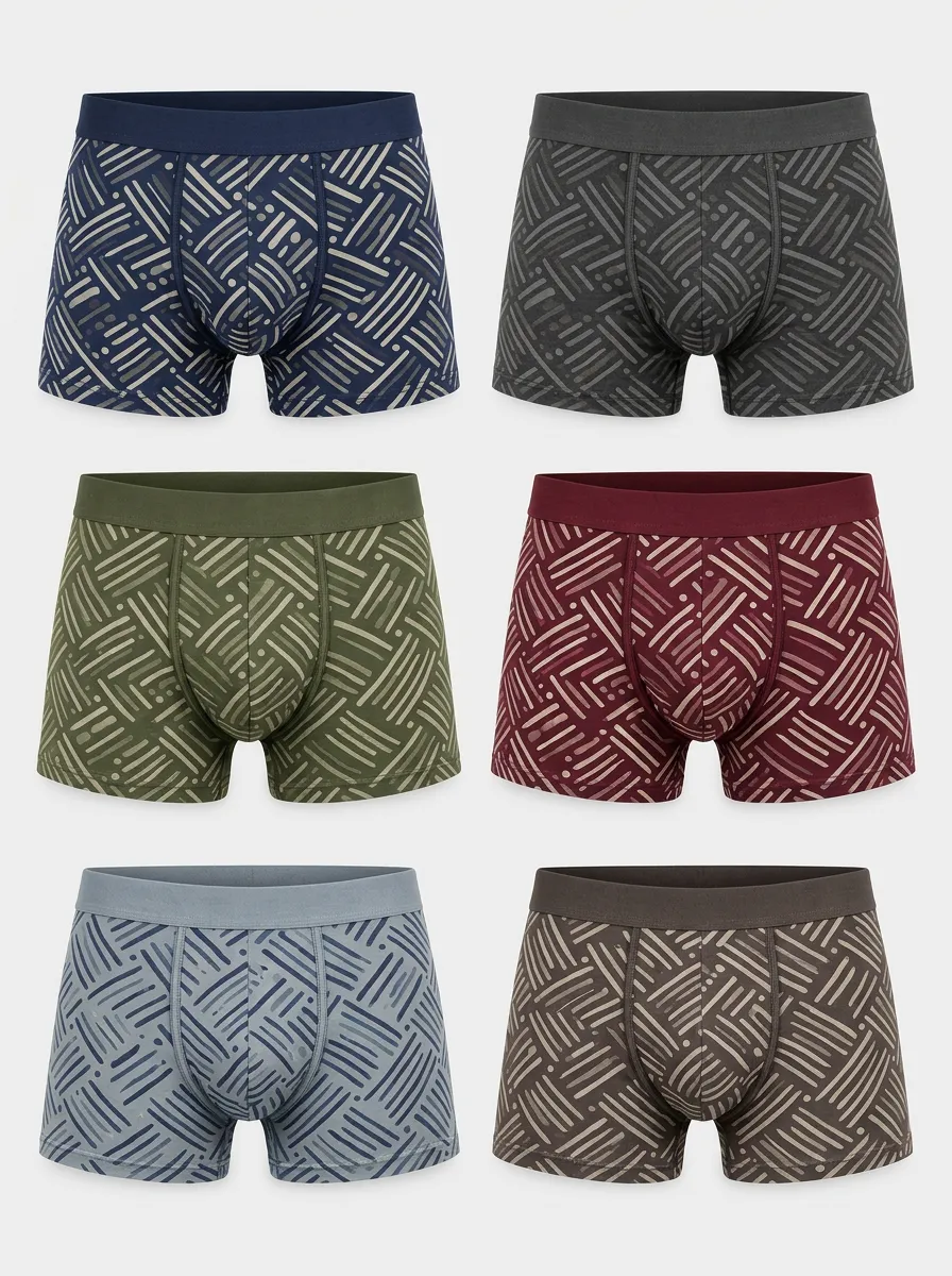 Men's Geometric Allover Boxer Briefs 6-Pack