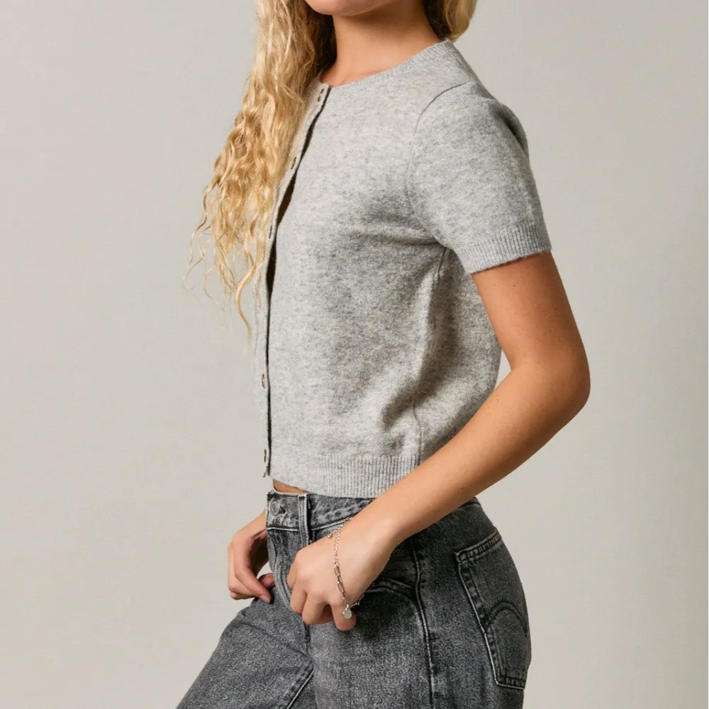 Relaxed Short Sleeve Sweater Top