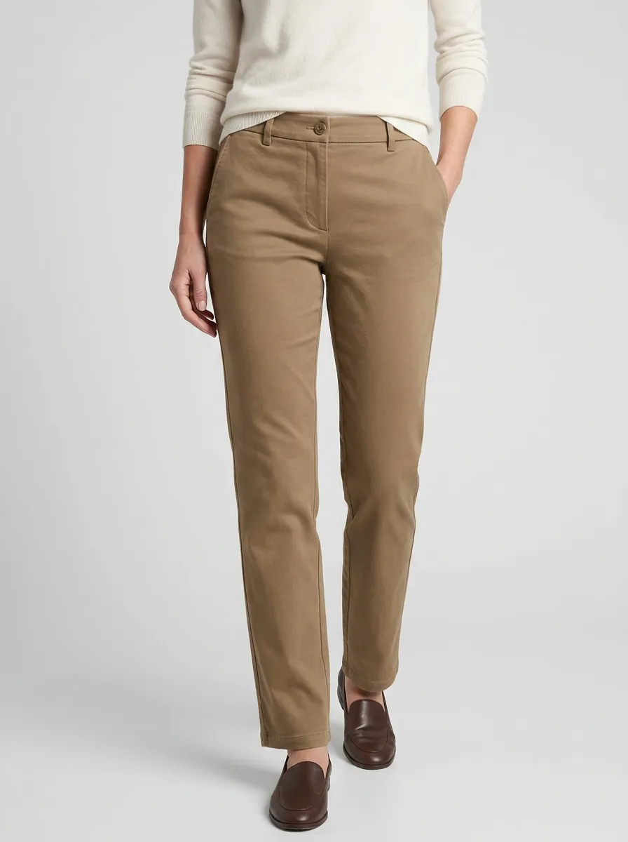 Polished Straight-Leg Women's Mid-Rise Straight-Leg Pants