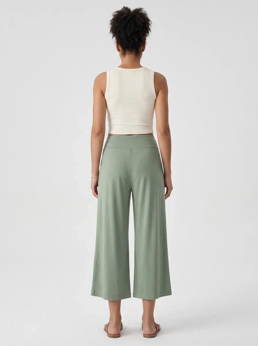 Essential Wide Leg Wardrobe Women's Cropped Pants