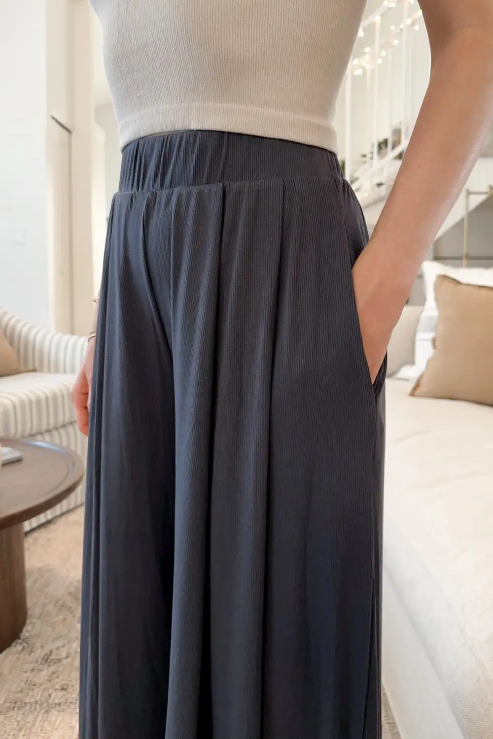 Ribbed Wide Leg Pants