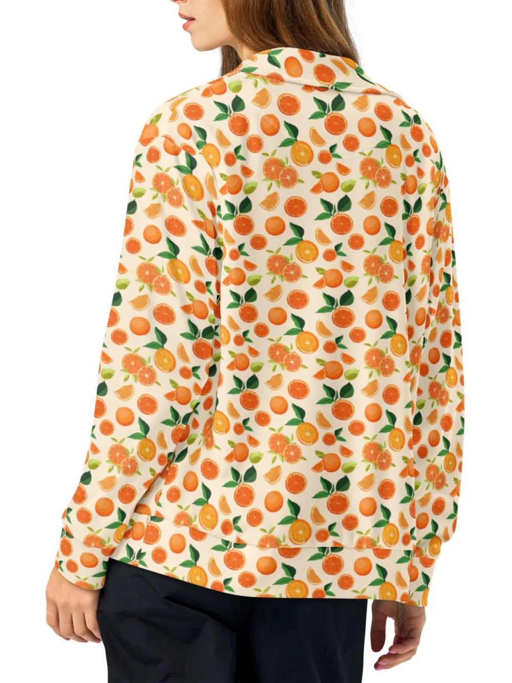 Citrus Fruit Pattern Casual Jacket
