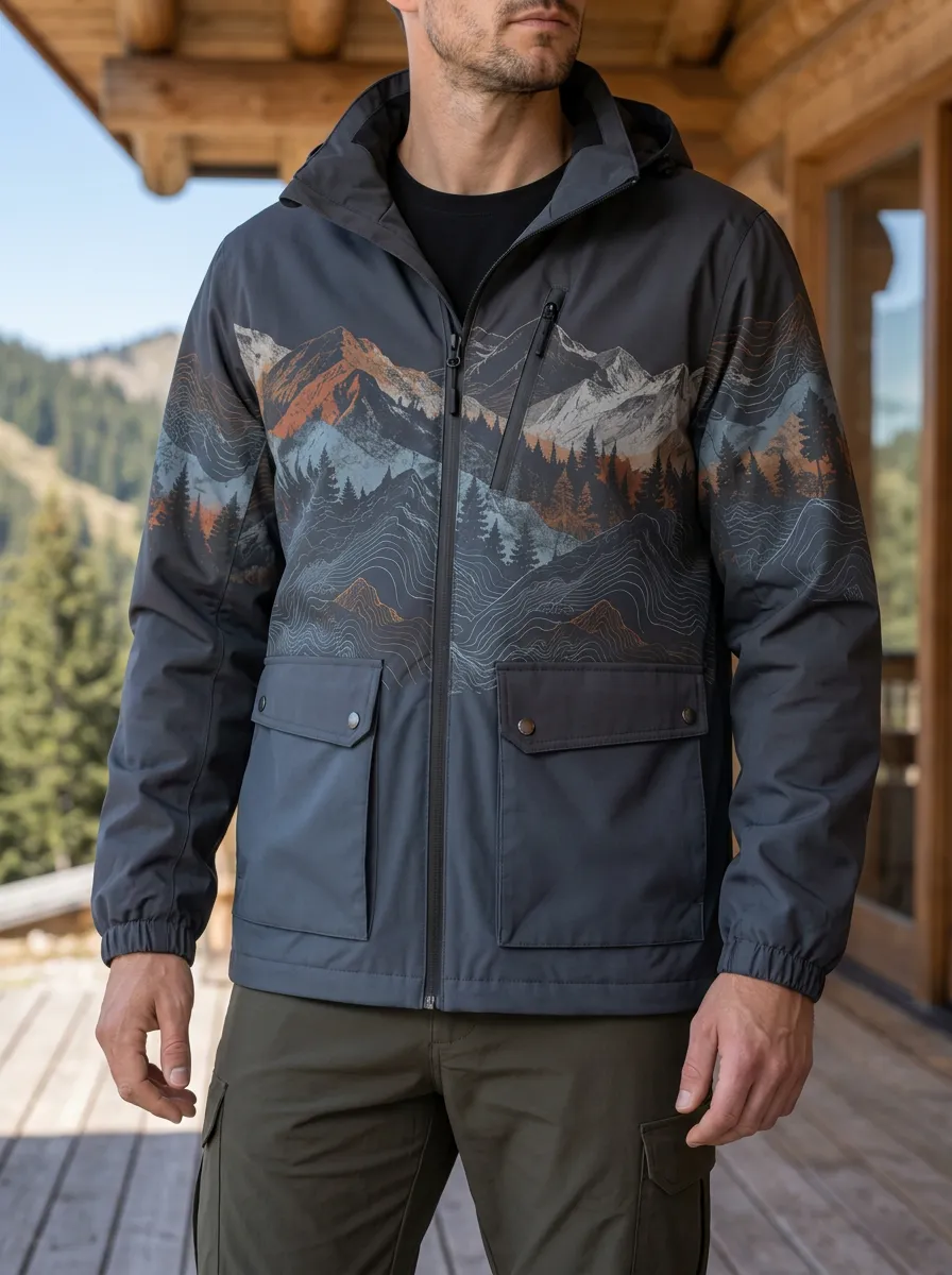 Men's Outdoor Adventure Mountain Forest Rugged Horizon Jacket