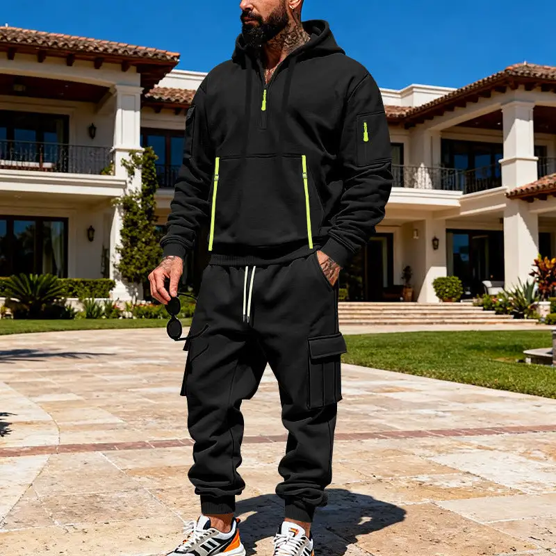 Men's Urban Hoodie Cargo Pockets Cargo Pants