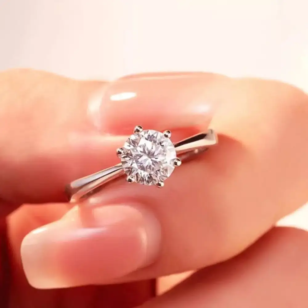 Subtle Shine Sterling Silver Moissanite Ring