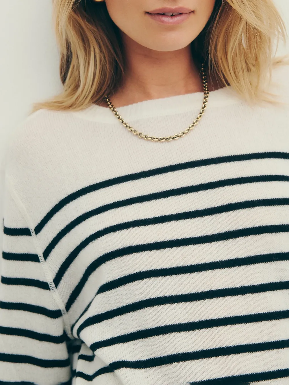 Striped Cashmere Boyfriend Sweater