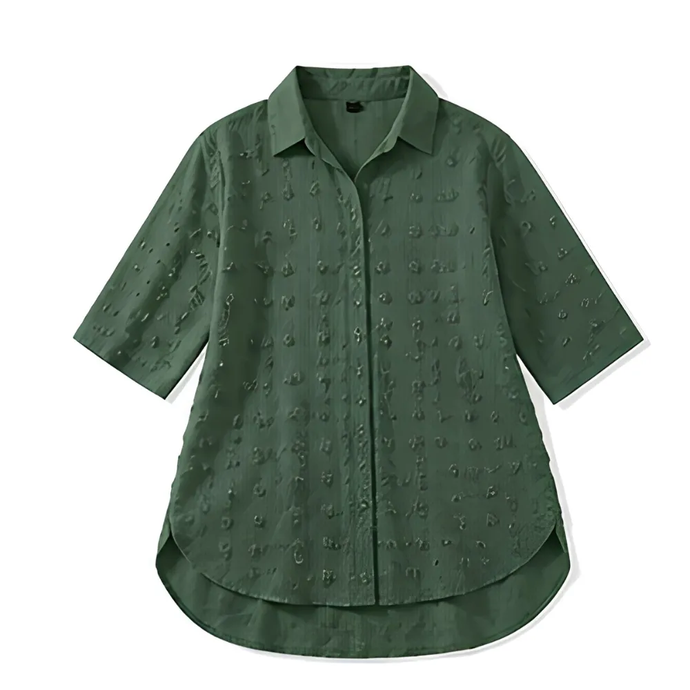 Shirt Relaxed Textured Midi Dress