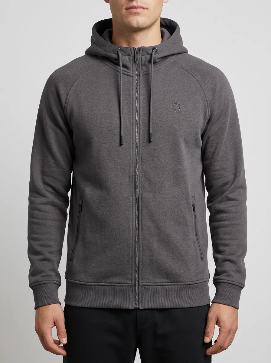 Men's Geometric Hooded Zip-Up Sports Jacket