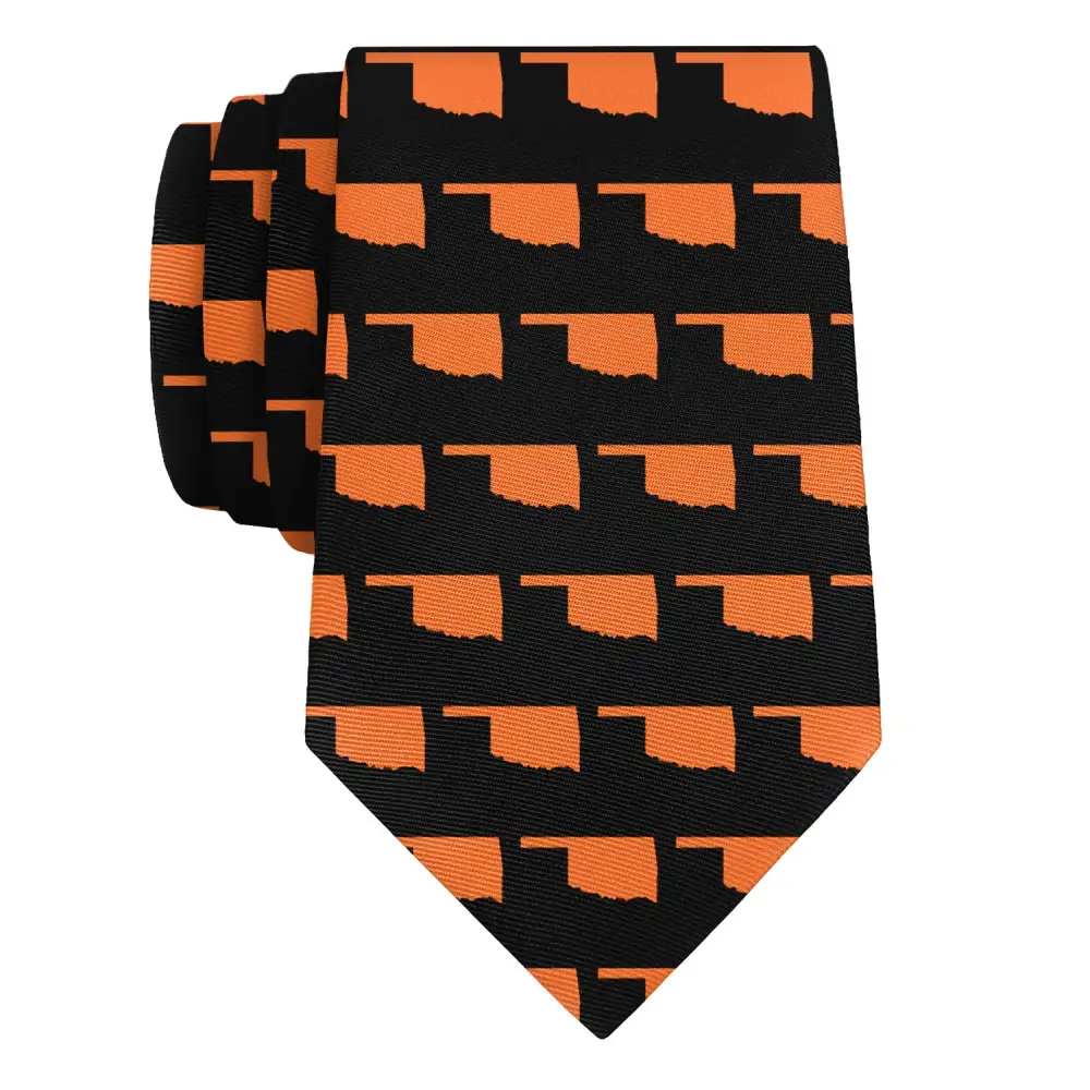 Modern Outline Emblem Statement Necktie
