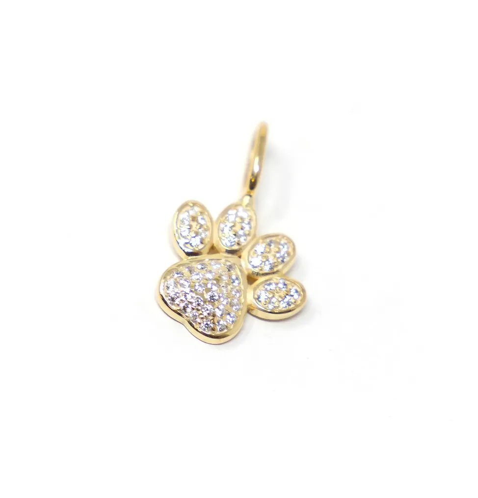 Paw Print Pendant Charm Earrings