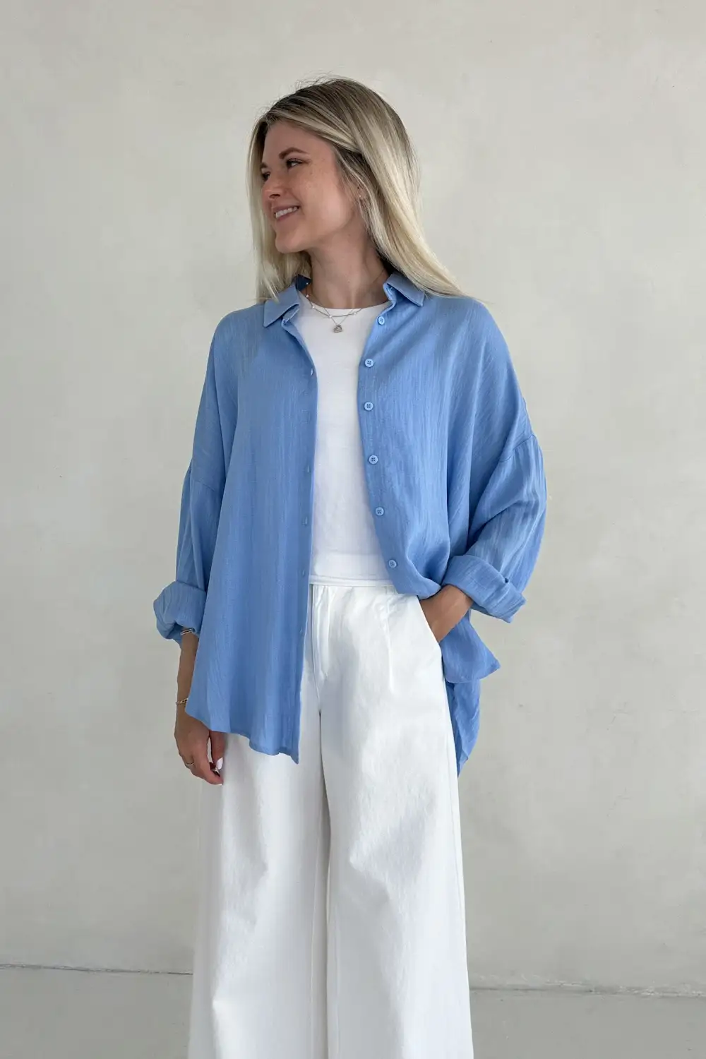 Laid Back Soft Button Front Button Down Shirt