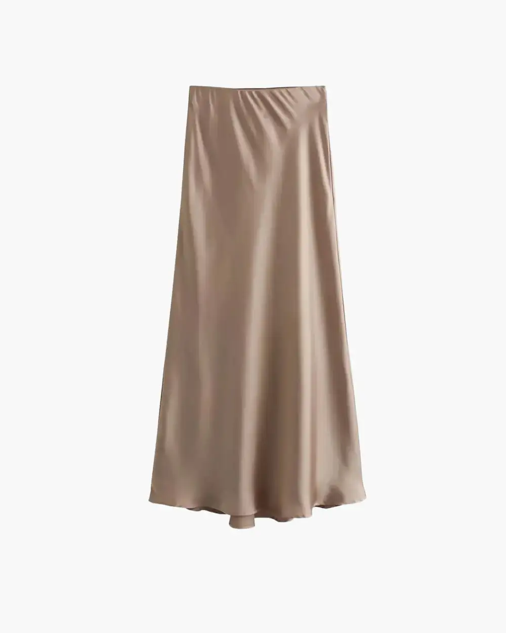 Simple Lace Satin High Waist Skirt