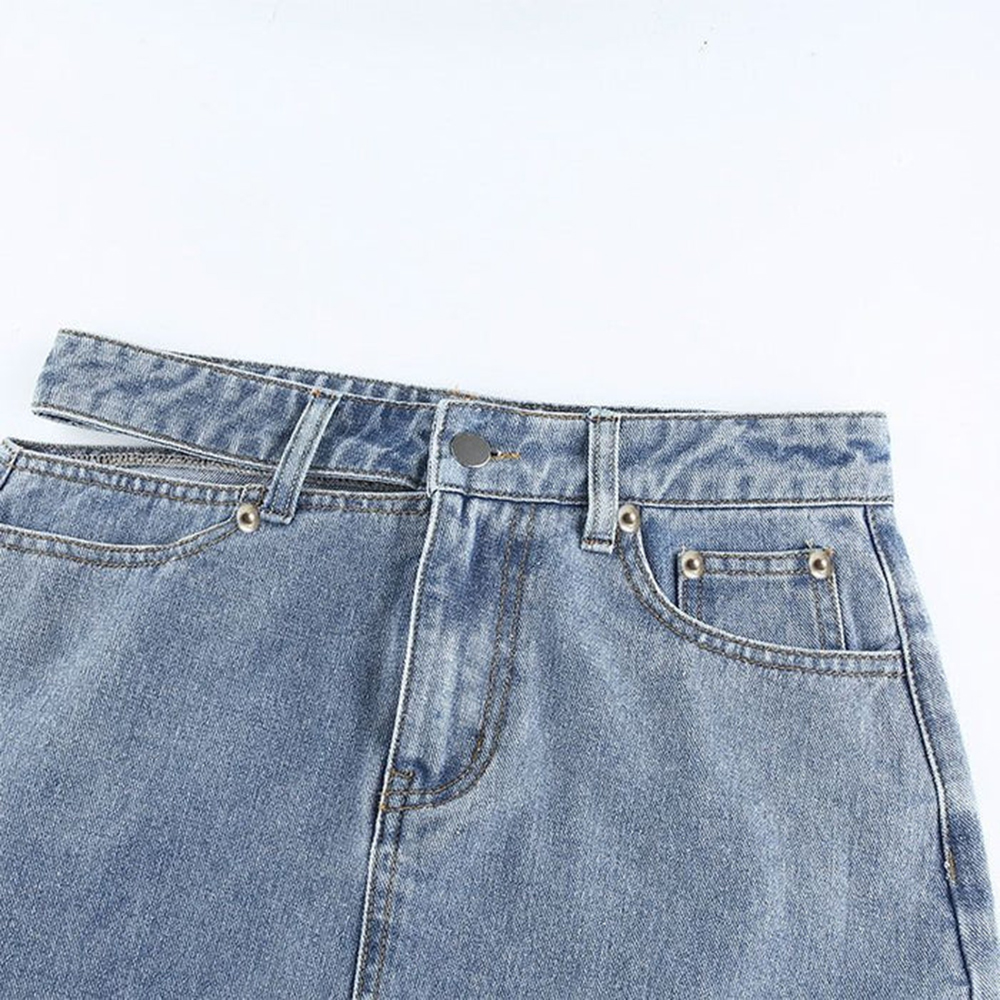 Denim Casual High Waist Mini Skirt
