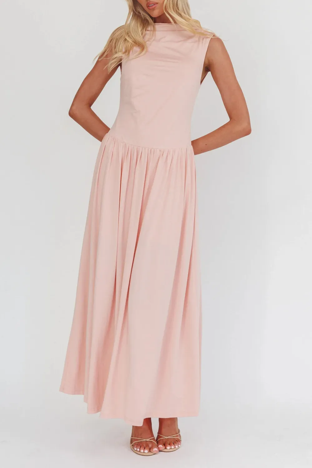 French Style Gentle Hollow Ribbon Long Skirt