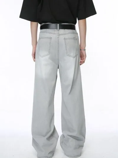 Polished Washed Stretch Straight Leg Jeans