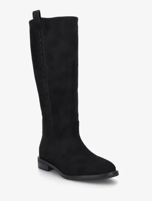 Easy Wear Block Heel Faux Suede Knee High Boots