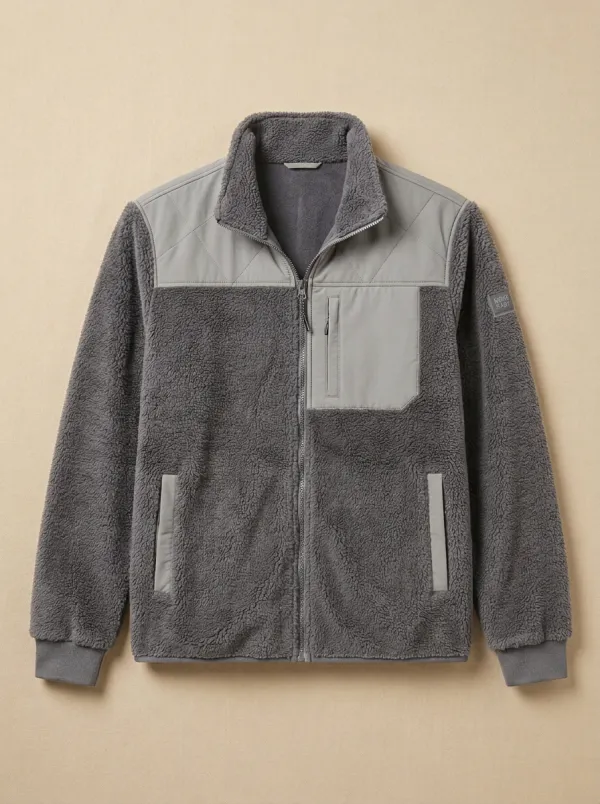 Patchwork Sherpa Fleece Jacket