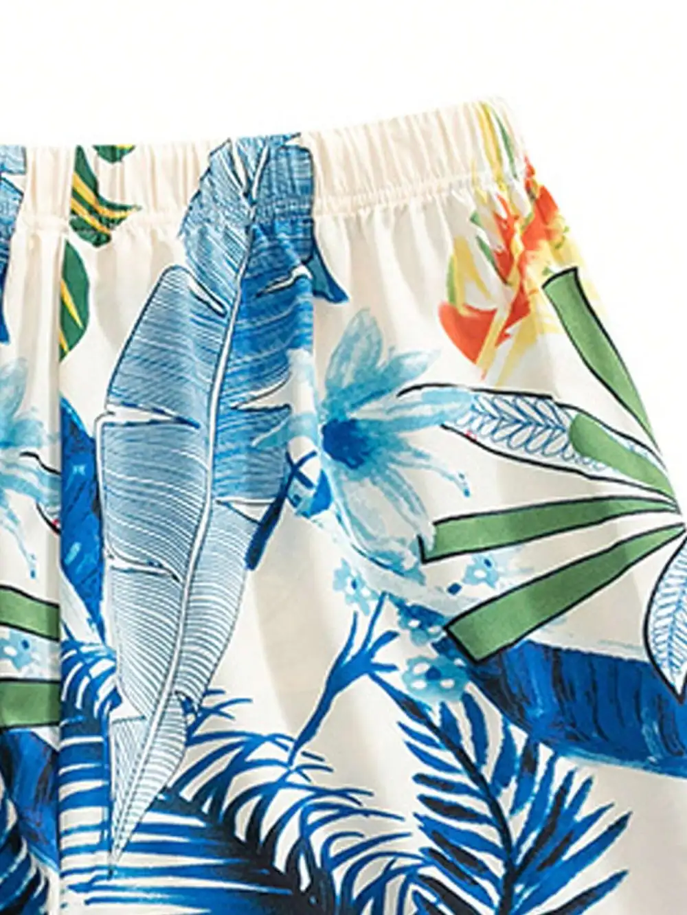 Men's Woven Fabric Drawstring Swim Trunks