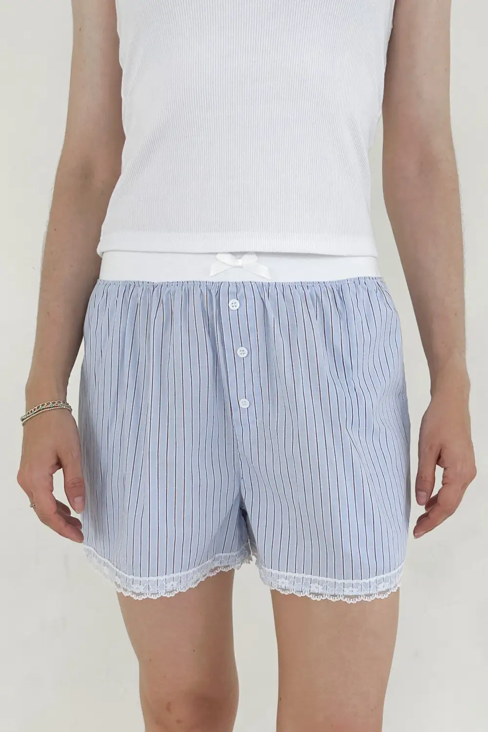 Neat Finish Soft Striped Shorts