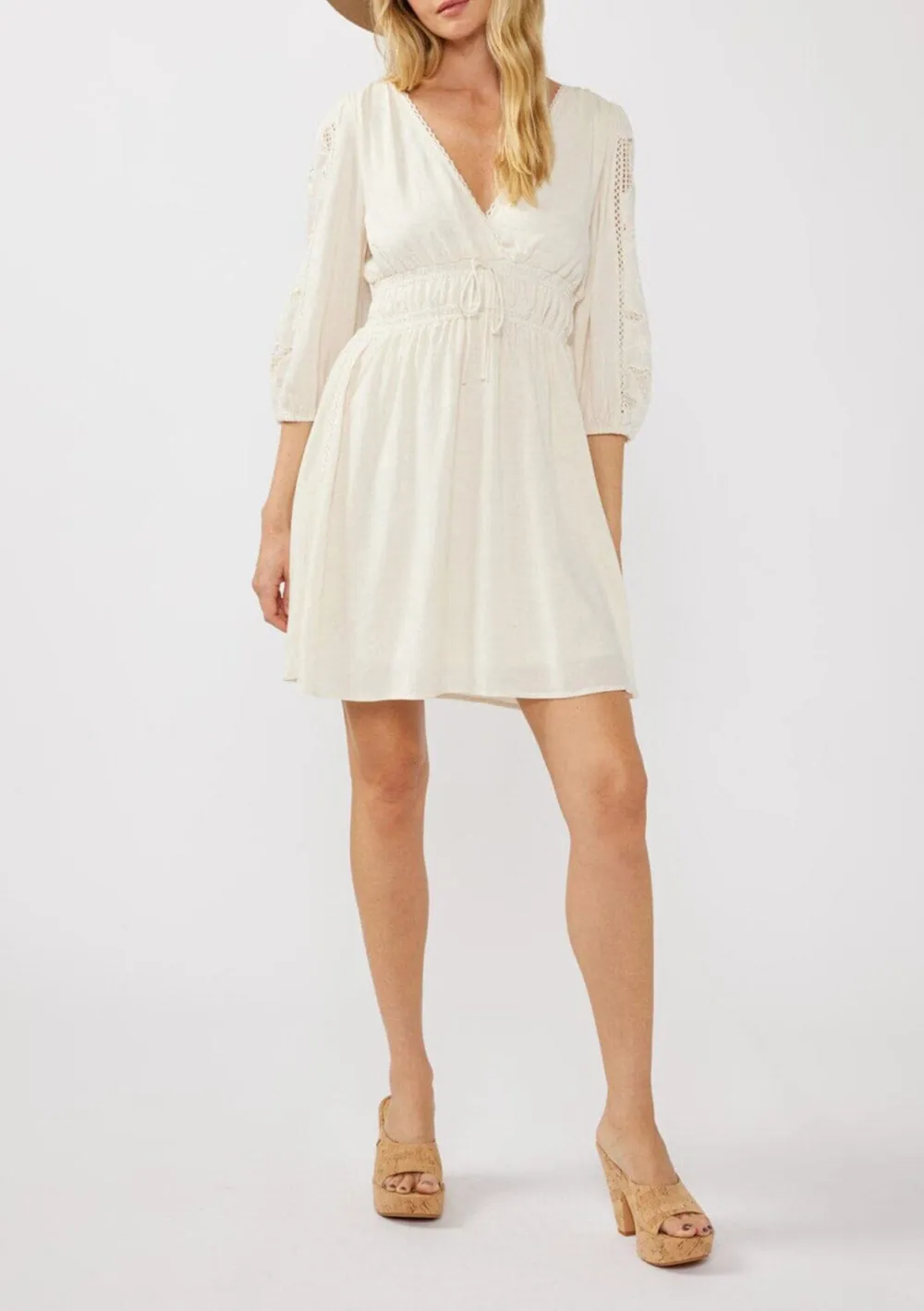 Tied Waist V-Neck Dress