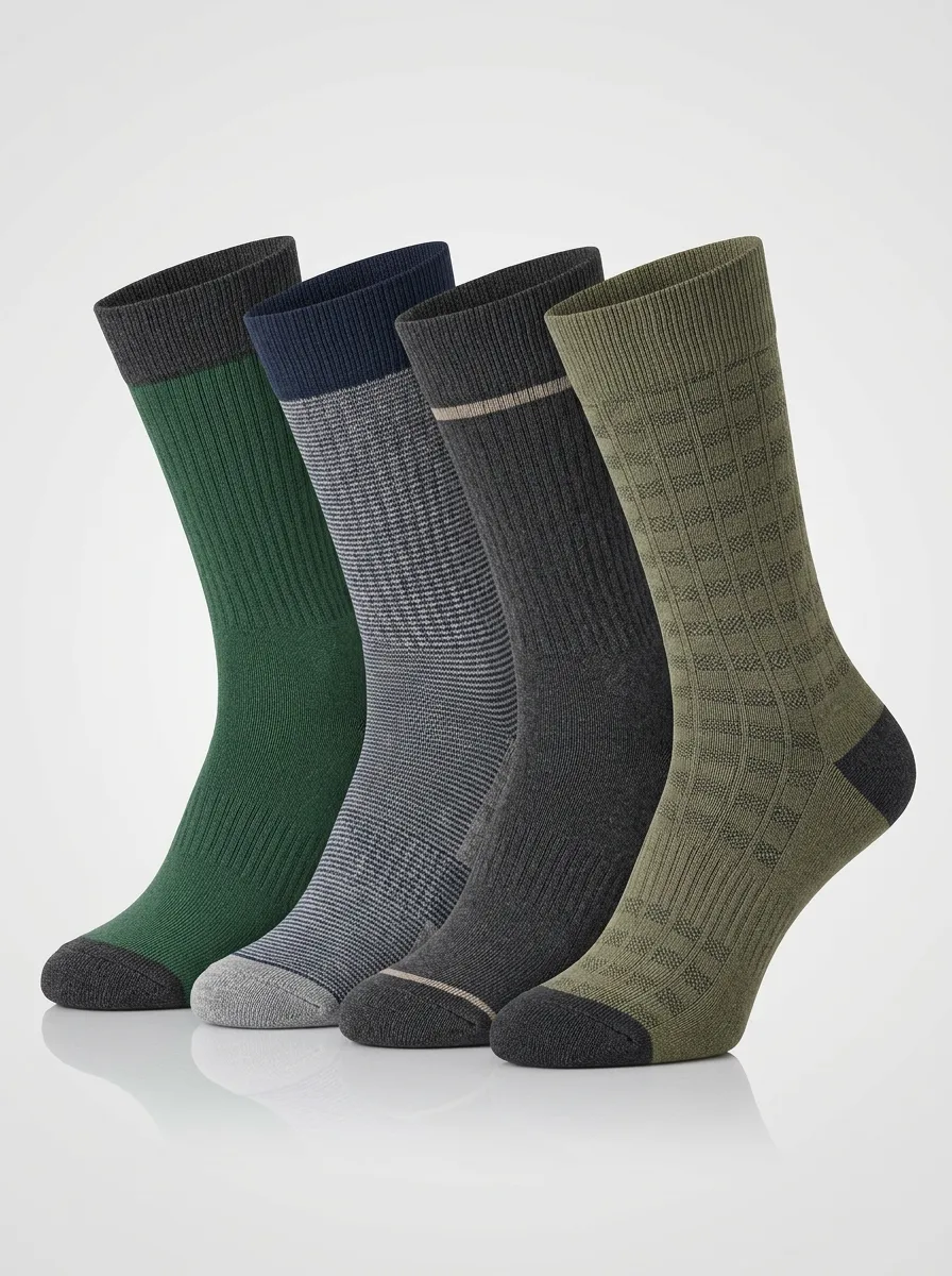 Practical Crew Shape Men's Four Pair Socks