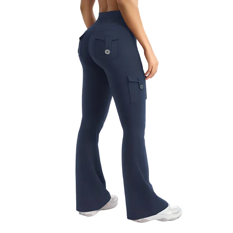 Women's High Waisted Scrunch Flare Yoga Leggings with Pockets