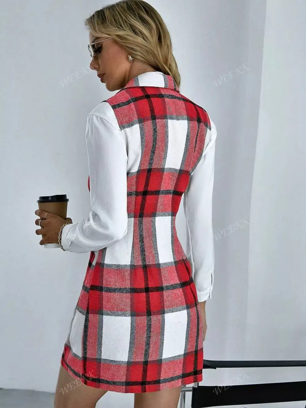 Plaid Sleeveless Dress Casual