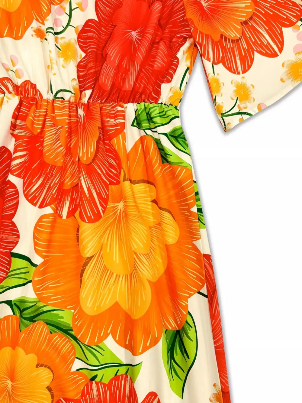 Structured Shape Floral Printed V Neck Maxi Dress