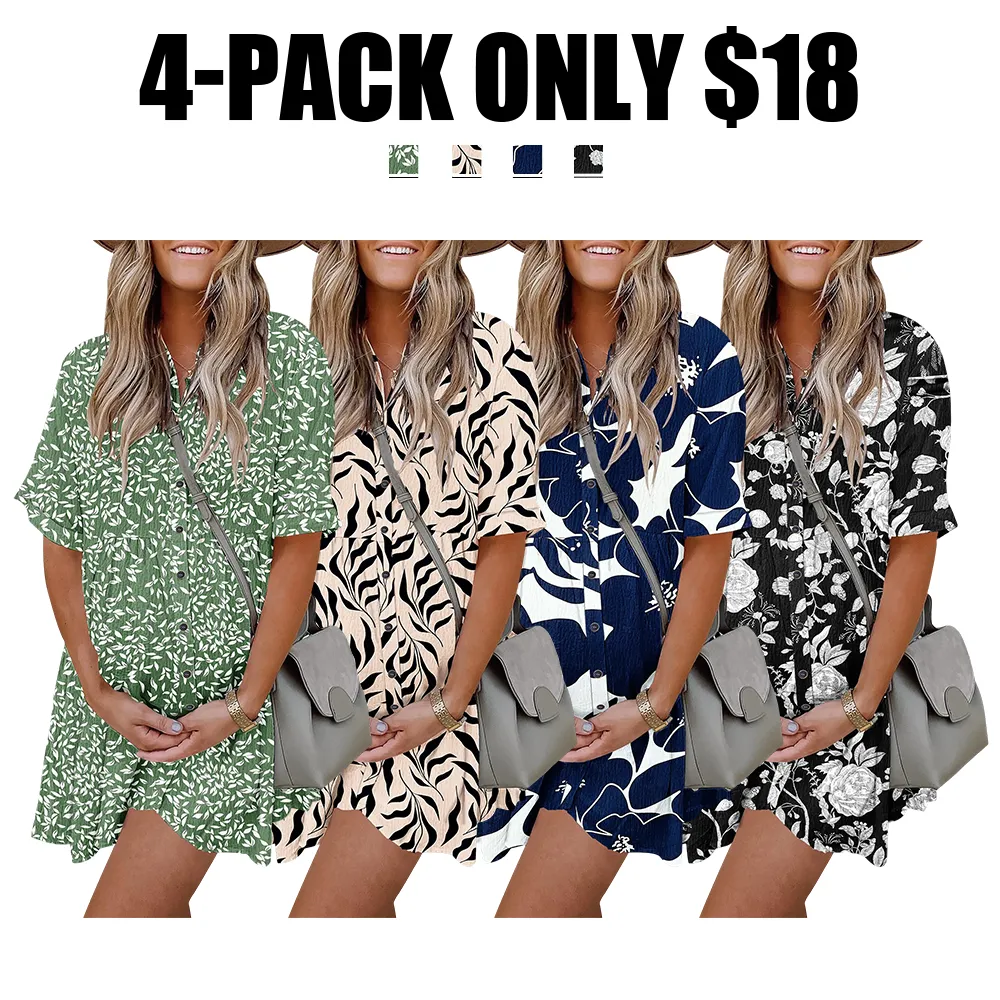 🔥Hot Sale💥Women’s Summer Babydoll Dress🔥8-PACK - All Colors Included