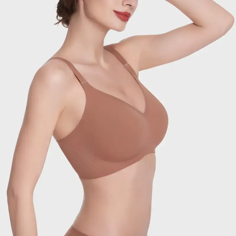 Jelly Wireless Women Comfortable Push Up Bras Wireless Seamless Full Coverage Bra Buttery Soft Everyday Tshirt Bra