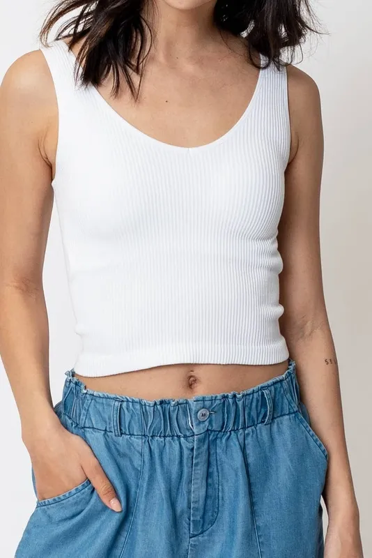 White Padded Bra Tank