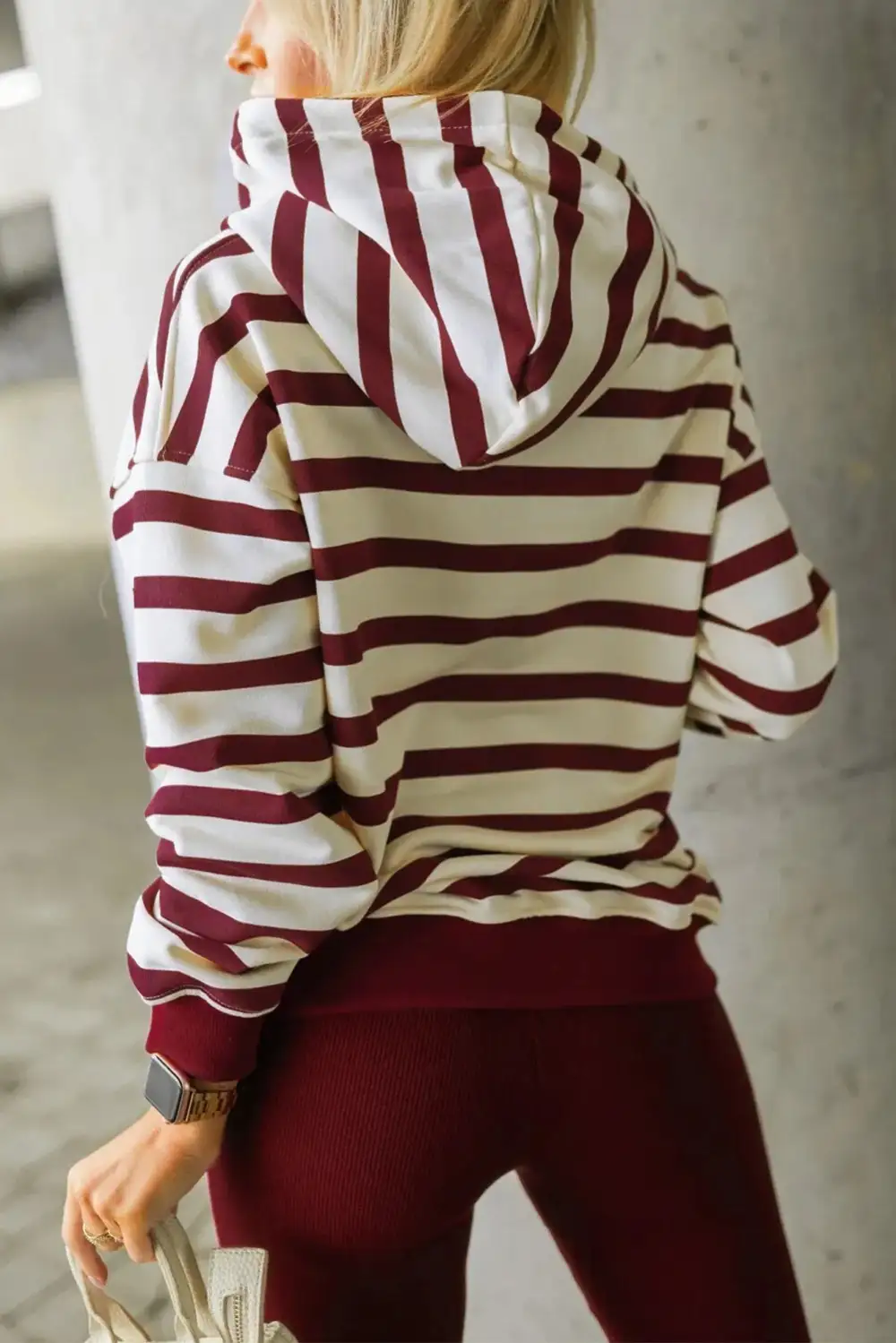 Stripe Pullover Soft Pants Lounge Set Comfort