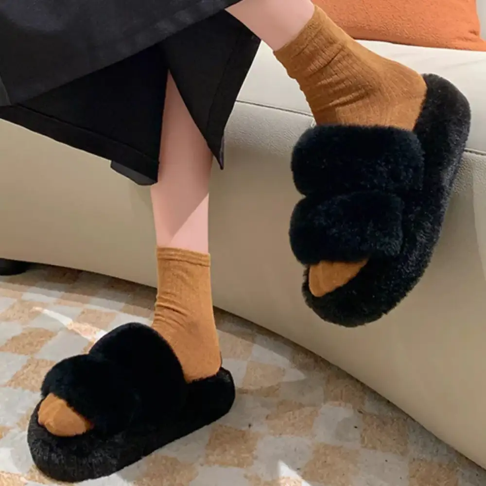 Fluffy Open Toe Slippers