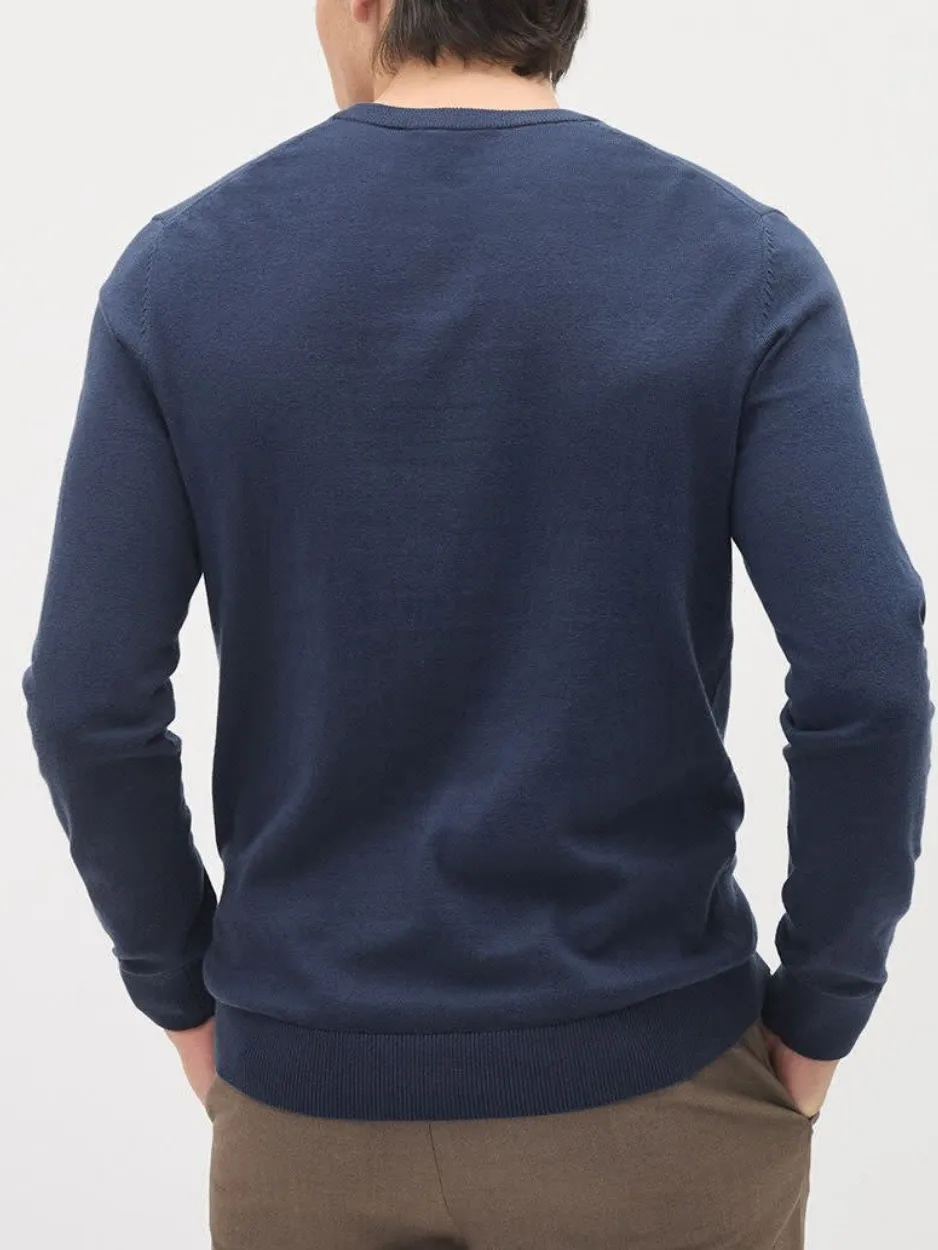 Inky Blue Long-Sleeve Crew-Neck Sweater
