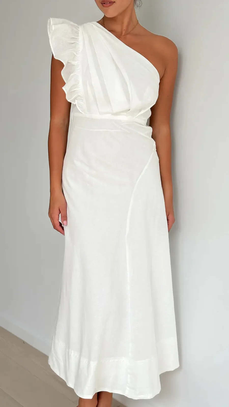 Ruffle Sleeve Midi Dress