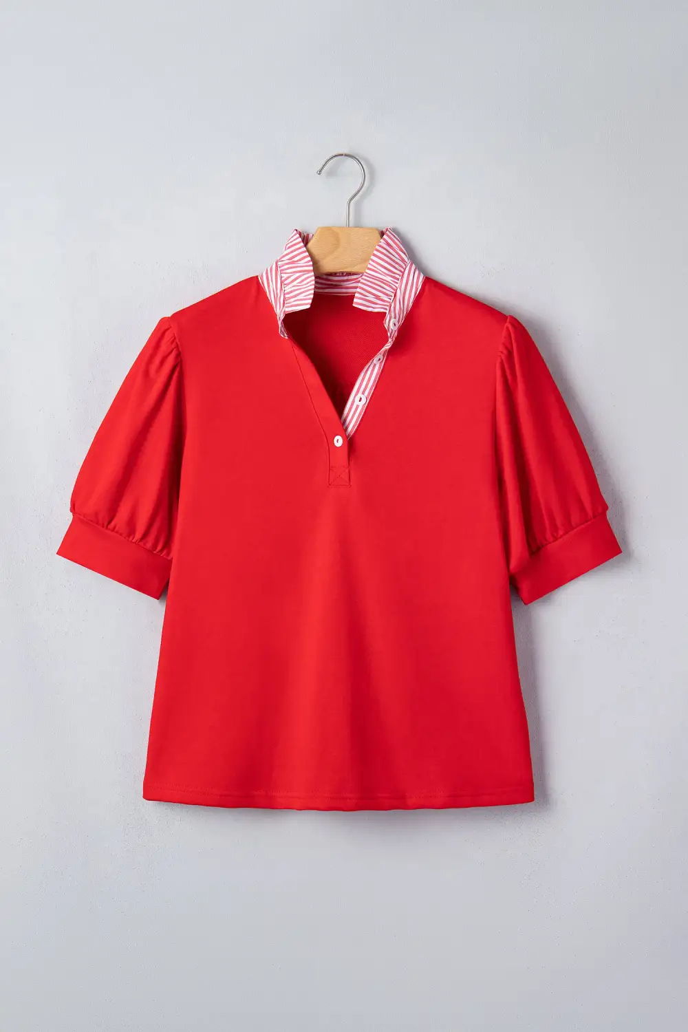 Striped Frilled Collared Blouse