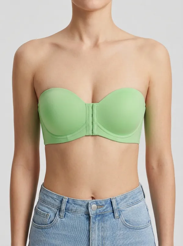 Women's Underwire Defined-Shape Front-Closure Strapless Bra